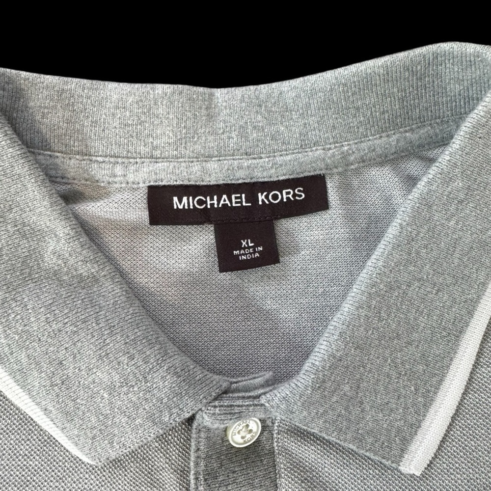 Michael Kors Men Grey Polo Shirt Size XL - Picture 2 of 5